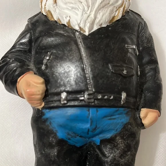 Vintage HARLEY DAVIDSON Biker Gnome  Motorcycle Leather Man Cave Decor - Picture 9 of 16